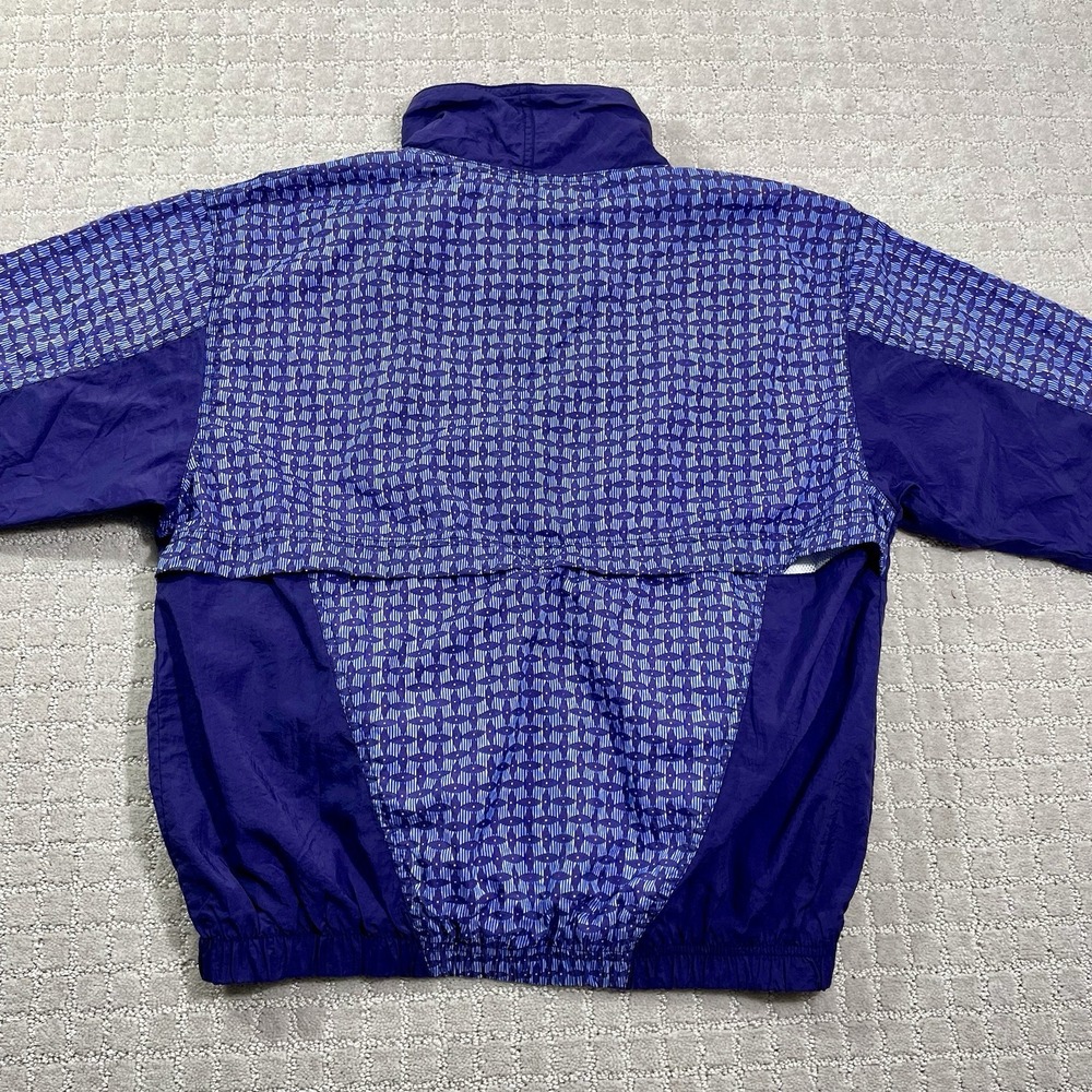 VTG 90s Nike Purple Geometric Full Zip Windbreaker Women's Large Abstract Jacket - Picture 5 of 8